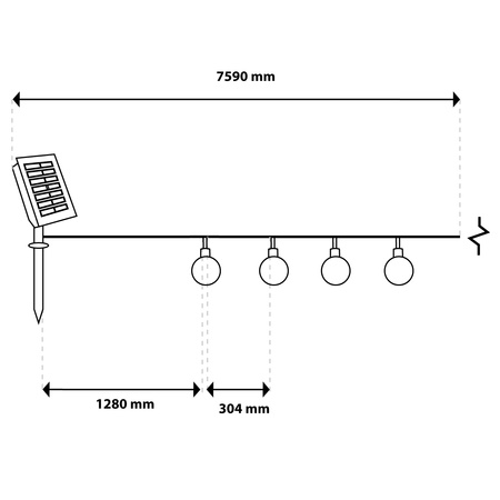 Girlanda Solarna Ogrodowa 20x LED Ozdobne Kuleczki 7,5m Ciepła 3000K GLADI 2 LUMILED