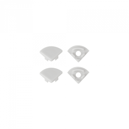 Profil Aluminiowy LED Narożny Natynkowy Anodowany 2m z Kloszem Mlecznym do Taśm LED + Zaślepki seria RW Ecolight