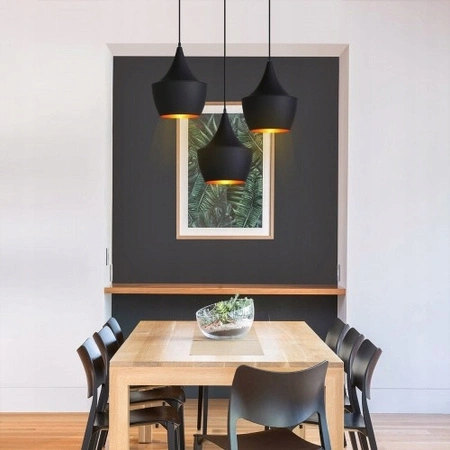 Lampa Sufitowa Oprawa Wisząca Zwis E27 Czarna Złota Karo Masterled