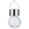 Lampa Solarna LED KULKA Ogrodowa Wisząca Biała Zimna Szklana Efekt Pękniętego Szkła