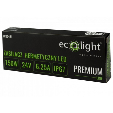 Zasilacz LED Hermetyczny IP67 150W 24V Premium Ecolight