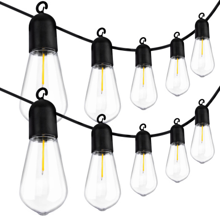 Girlanda Solarna Ogrodowa 20x LED Ozdobne Żarówki EDISON ST58 11,48m Ciepła 3000K EREMI LUMILED