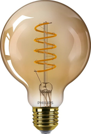 Żarówka LED Globe E27 G93 4W = 25W 250lm 1800K Ciepła Filament Bursztynowa PHILIPS Ściemnialna
