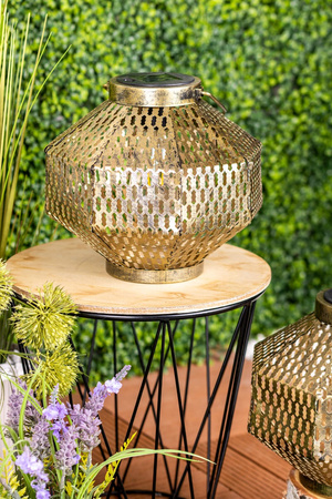 Lampa LED solarna Lampion ogrodowa filament LATARENKA wisząca metalowa miedziana