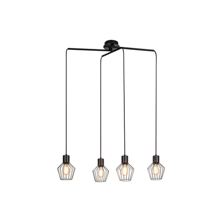 Lampa Wisząca Sufitowa 4x E27 Czarny Industrialny Belano Rabalux