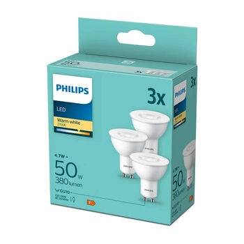 3PAK Żarówka LED GU10 4.7W = 50W 380lm 2700K Ciepła 36° PHILIPS