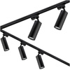 Zestaw Szynowy Szynoprzewód Szyna Listwa 3m + 5x Lampa Reflektor GU10 LED Czarny