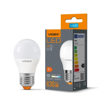 Żarówka LED E27 G45 Kulka 7W = 50W 630lm 4000K Neutralna 240° Videx
