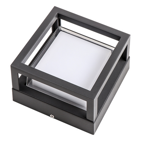 Lampa Ogrodowa Kinkiet Elewacyjny KANSAS LED IP44 12W 4000K Czarna GOLDLUX (Polux)