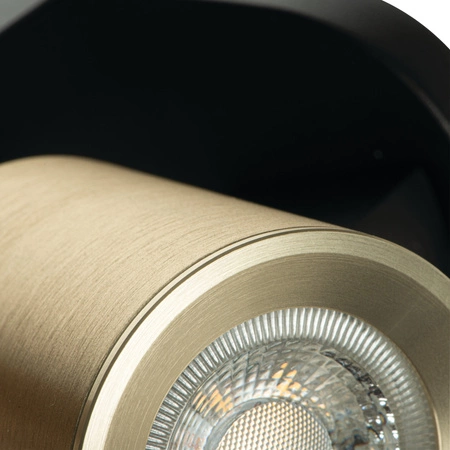 Oprawa Lampa Sufitowa Reflektor LED GU10 Regulowana Okrągła Czarna Złota Laurin Kanlux