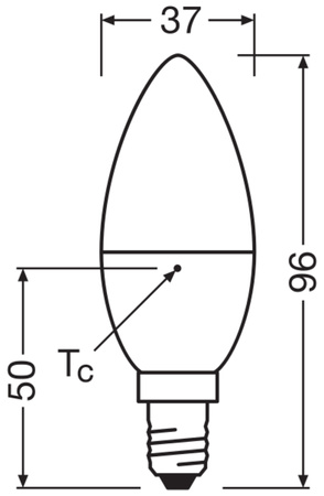Żarówka LED B37 Świeczka E14 3.3W = 25W 250lm 2700K Ciepła 220° PCR LAMPS Osram