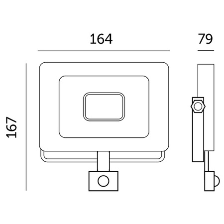 Naświetlacz LED Halogen 30W 2505lm 4000K IP65 Czarny Czujnik Ruchu MH Kobi