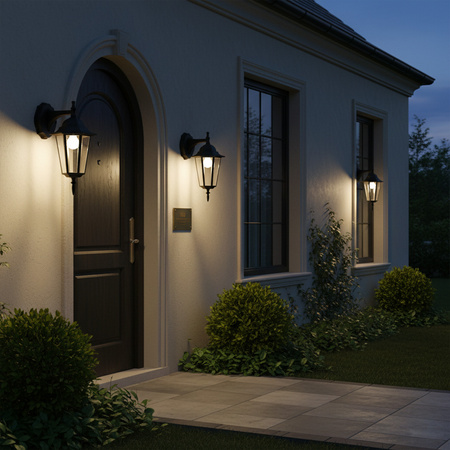 Kinkiet Ogrodowy Lampa Elewacyjna LIGURIA-LT dół 1xE27 Czarna - GOLDLUX (Polux)