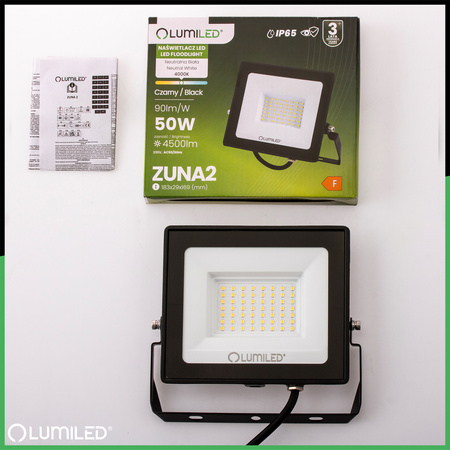 Naświetlacz LED ZUNA2 50W 4500lm 4000K IP65 Czarny LUMILED