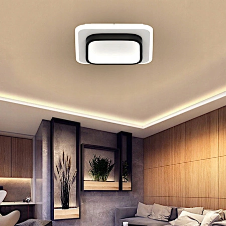 Żyrandol Lampa LED Sufitowa Dekoracyjna 35W 3000-6500 CCT Ściemnialna Pilot Czarny Biały Galaxis Falcon Masterled