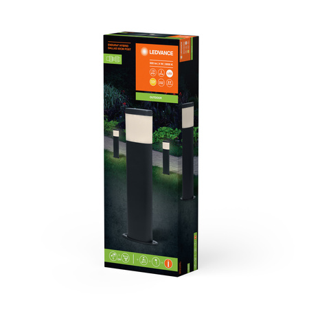 Lampa Ogrodowa Zewnętrzna Stojąca Słupek 4W 300lm 3000K IP44 Szary Endura Ledvance