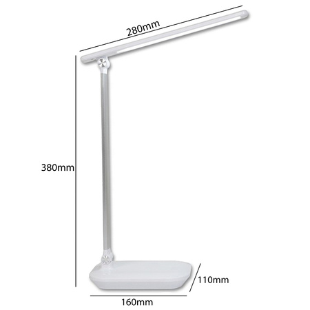 Lampka Biurkowa Nocna LED 5W CCT 3in1 3000-6000K Szkolna USB Biała