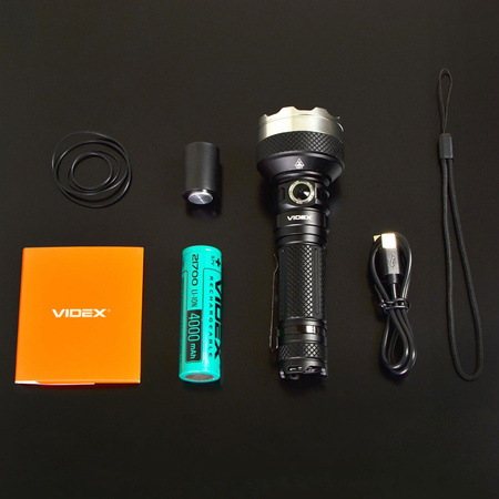 Latarka Ręczna Akumulatorowa LED 20W 5500lm 6 Trybów Pracy USB-C Wodoszczelna IP68 Videx