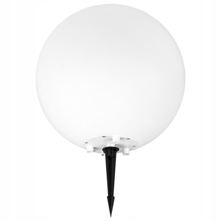 Lampa Ogrodowa Wbijana Zewnętrzna E27 Biała KULA Świetlna 35cm 230V