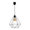 Lampa wisząca BASKET 1xE27 Geometryczny Kształt Loft Czarna Koszyk Diament MLP7214 Metal