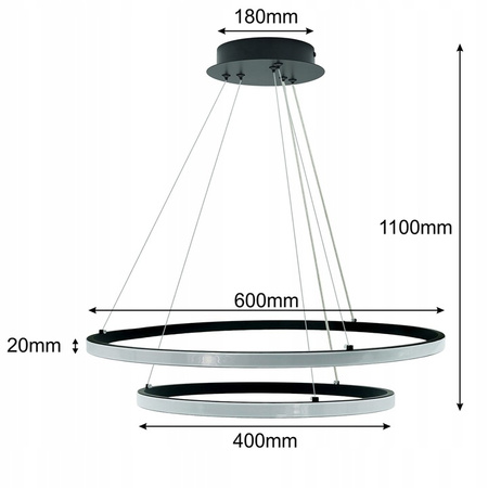 Lampa Wisząca LED Sufitowa Żyrandol Modern 60W 4000K