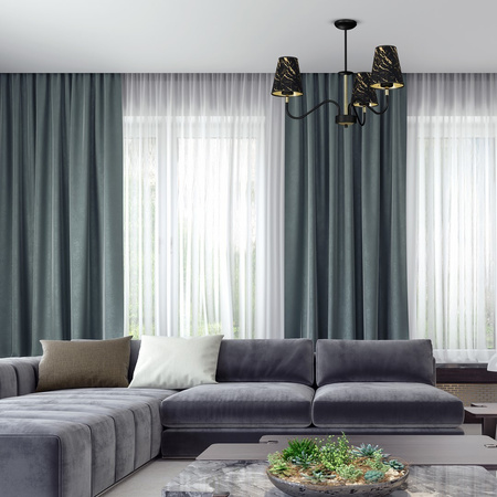 Lampa Wisząca Sufitowa HERMES Czarna Złota 3xE27 Milagro