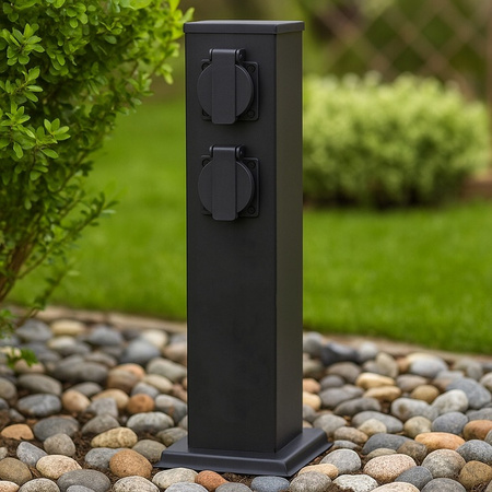 Słupek Ogrodowy Zewnętrzny Stojący 230V 40cm ONTARIO 4x Gniazdo Sieciowe