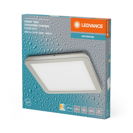 Plafon LED Lampa Łazienkowa Oprawa Sufitowa Kwadratowa 22W IP44 CCT 3000K-4000K Chrom LEDVANCE
