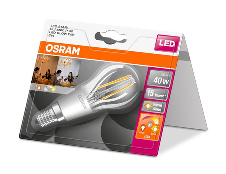 Żarówka LED P45 Kulka E14 4.5W = 40W 470lm 2200-2700K CCT 300° Ściemnialna SUPERSTAR Osram