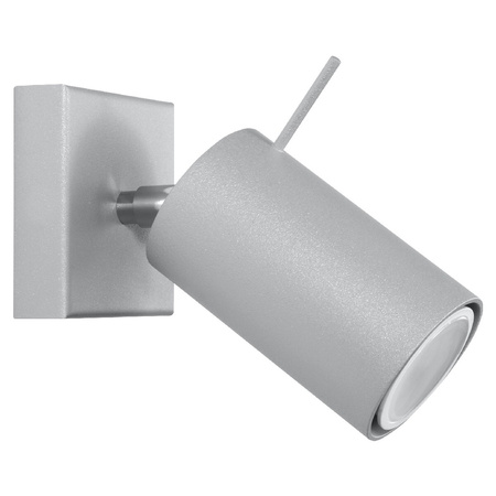 Lampa Ścienna Oprawa Natynkowa GU10 SPOT TUBA Reflektor Ruchoma Minimalistyczna Tubularna Szara Nowoczesna Ring Sollux