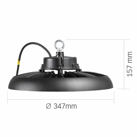 Lampa LED Oprawa Przemysłowa High Bay 200W 32600lm 5000K Neutralna 90° Czarna Wisząca IP65 Videx