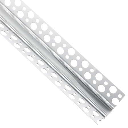 Profil Aluminiowy Podtynkowy Architektoniczny Narożny Typ W do LED Wpuszczany do Płyt KARTON / GIPS 1m + Przeźroczysty Klosz