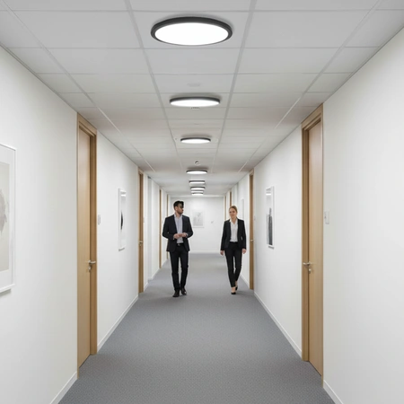 Plafon LED Lampa Sufitowa Ogrodowa 22W 2400lm CCT 140° IP54 Czarny Natynkowy Videx