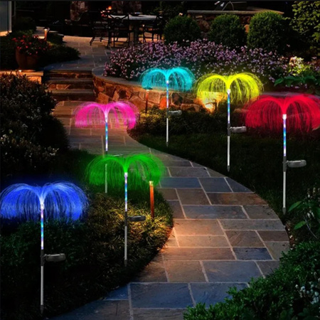 Lampa Solarna Ogrodowa LED Wbijana Ozdobna Zewnętrzna Meduza Dmuchawiec IP44