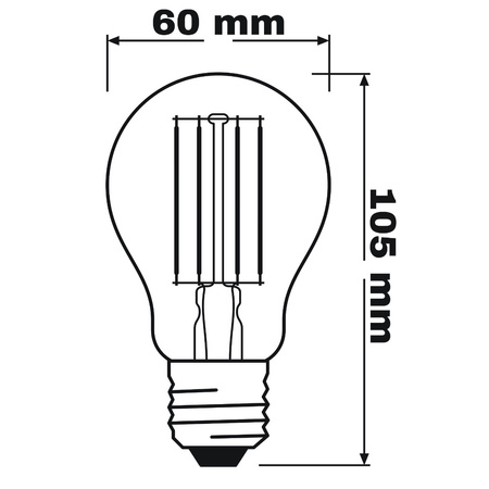 Żarówka LED A60 E27 11W = 100W 1521lm 4000K Neutralna 320° Retrofit Filament CLASSIC Osram