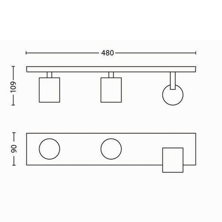 Lampa Sufitowa Reflektor Natynkowy 3x GU10 Biała Runner Philips