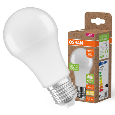 Żarówka LED A60 E27 10W = 75W 1055lm 2700K Ciepła 200° PCR LAMPS Osram