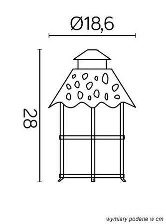 Klosz Głowica do Lampy Ogrodowej Zewnętrznej Stojącej Toledo K 1018 R E27 Su-Ma