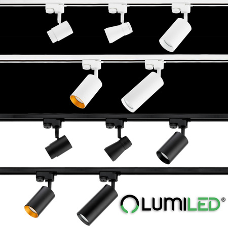 Reflektor Szynowy GU10 Czarny AURA Lampa do Szynoprzewodów Jednofazowych