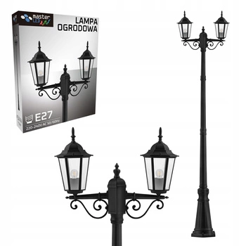 Lampa Ogrodowa Stojąca LED Słupek 238cm E27 Latarnia Zewnętrzna Dekoracyjna