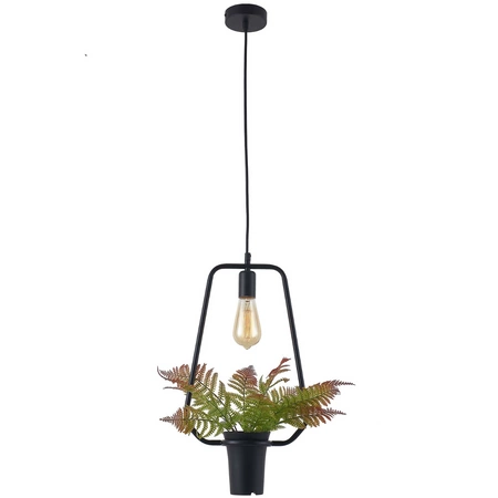 Lampa sufitowa wisząca dekoracyjna IL MIO SOREN Czarna E27 z kwiatkiem GOLDLUX (Polux)