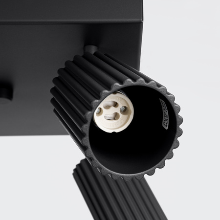 Lampa Sufitowa Reflektor Tuba Spot 4x GU10 Czarna Karbon Deep Space SL.1583 Sollux