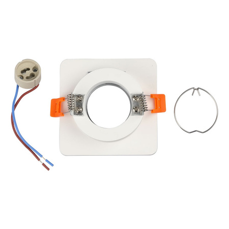 Oprawa Sufitowa Podtynkowa Oczko GU10 Kwadratowa Biała/Chrom Gips VT-862 V-TAC - 5 Lat Gwarancji