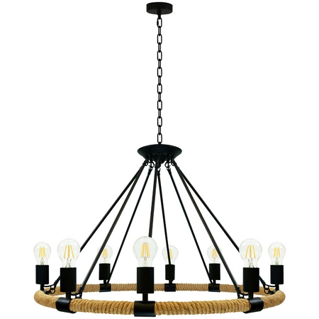 Lampa Wisząca Sufitowa ROPE Arthur 8xE27 SZNUR LOFT Vintage- GOLDLUX (Polux)
