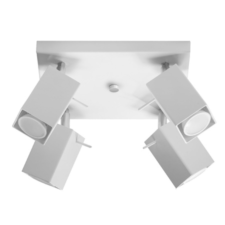 Lampa Sufitowa Oprawa Natynkowa SPOT TUBA Reflektor 4x GU10 Kwadratowa Biała Nowoczesna Merida Sollux