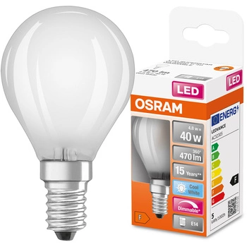 Żarówka LED E14 P45 4,8W = 40W 470lm 4000K Neutralna 320° Filament Ściemnialna OSRAM SUPER STAR