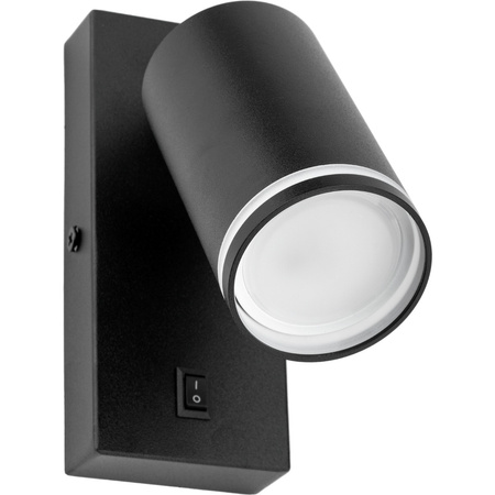 Lampa ścienna Kinkiet GU10 RING z włącznikiem czarny