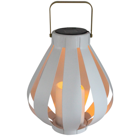 Lampa Solarna LED Latarenka Wisząca LAMPION biała LED 34cm ciepła