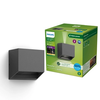 Kinkiet Ogrodowy Lampa Elewacyjna Zewnętrzna LED 4.3W 800lm 2700K IP44 Antracyt Alix Ultra Efficient Philips