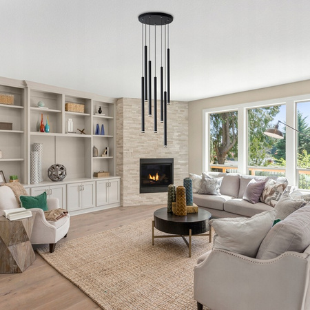 Lampa Wisząca Sufitowa PIERO 7xG9 Regulowana Czarna Okrągła MASTERLED